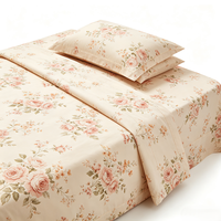 Parure de lit en microfibre de polyester à imprimé aléatoire, drap-housse, housse de couette, taies d'oreiller, vente en gros