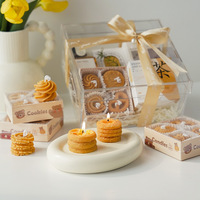 Ensemble de 4 bougies parfumées en forme de biscuits, bougies d'aromathérapie créatives pour la décoration de la maison, cadeaux de Diwali, bougies en cire de soja