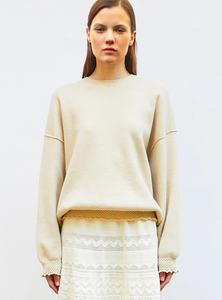 Cárdigan <span class=keywords><strong>Floral</strong></span> de gran tamaño informal de mezcla de Mohair de Cachemira de lana ligera para mujer, puños con dobladillo festoneado, transpirable para Otoño Invierno - Product Image 3