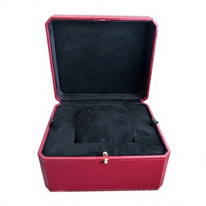Boîte de rangement pour montres, boîte de remplacement, livraison rapide, boîte de présentation rouge pour montres, boîte de rangement vide, plateau amovible + 2 boîtes extérieures - Product Image 1