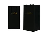 Personnalisez votre propre logo en feuille d'or de marque de luxe noir mat sacs cadeaux en papier fantaisie