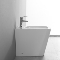 Ensemble WC Bidet Monobloc en Céramique, Style Européen Moderne, Écologique, Auto-Nettoyant, avec Jet Vertical Anti-Rayures pour Femmes