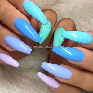 Manufacture Long Glossy Full Color Stiletto False Nails Fake Nails False Nails