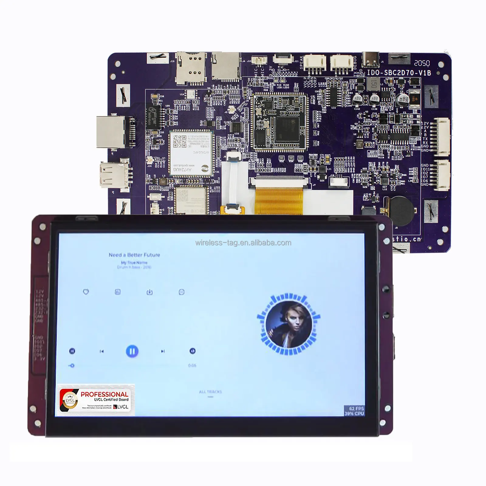Industio เมนบอร์ดทัชแพดอัจฉริยะ,7นิ้ว7นิ้ว7นิ้ว Linux 1080P Touch LCD Display Base On SSD201/202สำหรับอุปกรณ์ IoT