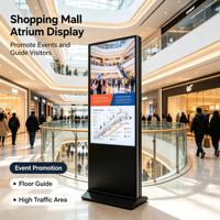 Afficheur numérique sur pied de 43 pouces, écran LCD 1920x1080, tactile capacitif, kiosque publicitaire avec CMS intégré pour la vente au détail