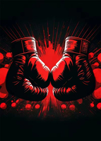 Néon boxe gants de boxe gant peinture esthétique chambre mur dessin animé décor Bar vivant boxe Gym décor à la maison photos