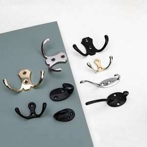 Haidibos Zinc Alloy <b>Wall</b> <b>Hook</b> Black Single <b>Hook</b> <b>For</b> Door Coat Rack Simple Style Durable Installation - Product Image 3