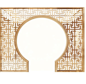 Paravents décoratifs de luxe pour villa, en aluminium doré découpé au laser, courbes, métalliques, brillants, Champion - Product Image 3