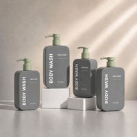 Bouteille de shampooing en plastique HDPE écologique 350 ml 500 ml, flacon de lotion de luxe recyclable, flacon de gel douche avec pompe, emballage