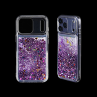 Coque de téléphone étanche et antichoc en PC+TPU avec sable liquide lumineux et paillettes pour 17 Pro Max, impression personnalisée de luxe