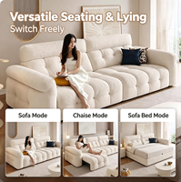 Minimalistisches Cremefarbenes Chenille-Stoffsofa Komfortables Gerades Wohnzimmer-Sofa mit Abnehmbaren Kissen