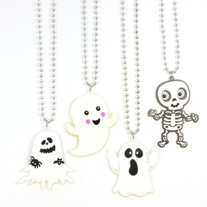 Collar Accesorios Comercio exterior Halloween Fantasma blanco Adornos Fiesta de Halloween Cadena de cuentas Collar Adornos - Product Image 1