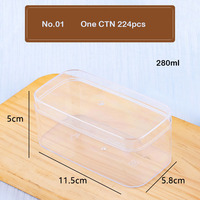 Boîte d'emballage transparente en plastique PS fantaisie pour tiramisu, boîte à gâteau mousse jetable, boîte à dessert portable