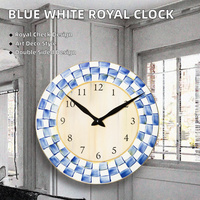 MACKENZIE-CHILDS Jam Dinding Analog Quartz Bertenaga Baterai Dua Sisi Bergaya Art Deco Dekoratif untuk Dapur Ruang Tamu