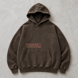 เสื้อฮู้ดดี้ผู้ชายสีแดง ฮู้ดดี้ประดับเพชร ฮู้ดดี้สตรีทแวร์ สำหรับร้านค้าบูติกในสหรัฐอเมริกา พร้อมรับผลิตแบบ Private Label - Product Image 6