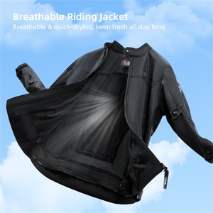 Veste de moto pour homme MOTOCENTRIC, été, maille douce, équipement de protection certifié CE, respirante, réfléchissante, tenue de moto et de cyclisme - Product Image 4