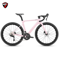 Vélo de route en fibre de carbone homologué CE, 24 vitesses, transmission électronique sans fil, freins à disque hydrauliques, vélo aérodynamique