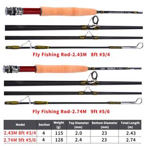 ハイグレードカーボンファイバーフライフィッシングロッド7 '-11'6' 塩水フライフィッシングロッド3-10wt - Product Image 2