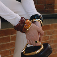 Bracelet en résine automne-hiver, marbré, acrylique et époxy, bracelet minimaliste de luxe, cadeau pour femmes
