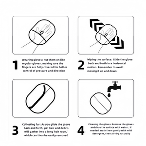 Gants de toilettage pour animaux de compagnie, pour l'élimination des poils de chat, des poils d'animaux, le nettoyage et le massage des vêtements, matelas et canapés - Product Image 4