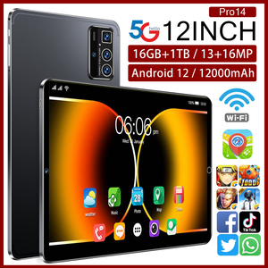 Tablette Android éducative Pro 14 12 pouces double SIM, processeur MTK, 16 Go + 1 To de stockage, fonction d'appel téléphonique, divertissement, PC - Tout neuf - Product Image 5