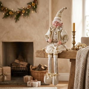 Figuras Decorativas de Elfo Navideño Doradas, Venta al por Mayor para Hoteles, Adornos Navideños Vintage - Product Image 2