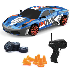 Coche de Derrape RC 1/24 de Alta Velocidad, Coche de Carreras Deportivo RC con Control Remoto, Juguetes con 6 Barricadas y 4 Neumáticos de Derrape - Product Image 3