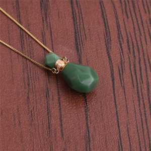Collar con Colgante de Piedra Preciosa Clásico y Sencillo, Joyería Conmemorativa, Botella de Perfume Abrible en Forma de Llama, Botella para Aceites Esenciales - Product Image 3