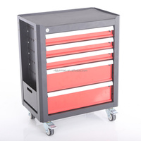 Chariot à outils professionnel de 24 pouces avec 5 tiroirs, en acier laminé à froid de qualité supérieure, avec panneau perforé latéral et bacs à outils, pour atelier, OEM/OBM