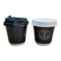 Vente en gros de 500 pièces/paquet de gobelets en papier à double paroi isolés thermiquement en carton blanc jetables pour café et boissons chaudes