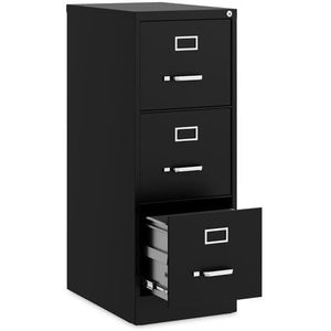 Alera HVF1541BL Economy Vertical <b>File</b> Cabinet 3-Drawer Letter-Size 15\" X 22\" X 40.19\" Black - Product Image 4
