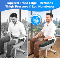 Coussin de siège en mousse à mémoire de forme haute densité avec bord avant incliné pour chaise de bureau, confort pour les longues sessions et soutien des jambes