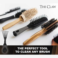 Outil de nettoyage de peignes avec logo personnalisé, manche en forme de calebasse, brosse noire pour usage domestique et beauté, idéal pour un cadeau