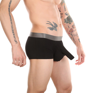 Calzoncillos bóxer de punto de fibra de bambú suave para hombre, de tiro bajo, transpirables, con tacto de seda elástico, novedad 2022 al por mayor - Product Image 4