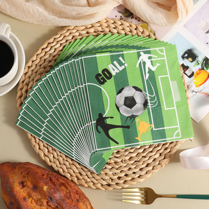 Football Series Printed Paper Napkins 33x33cm Themed Party Use - Product Image 2