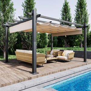Prima moderna pérgola <span class=keywords><strong>de</strong></span> <span class=keywords><strong>madera</strong></span> pérgola gazebo persiana techo pérgola kits barato al aire libre gazebo - Product Image 2