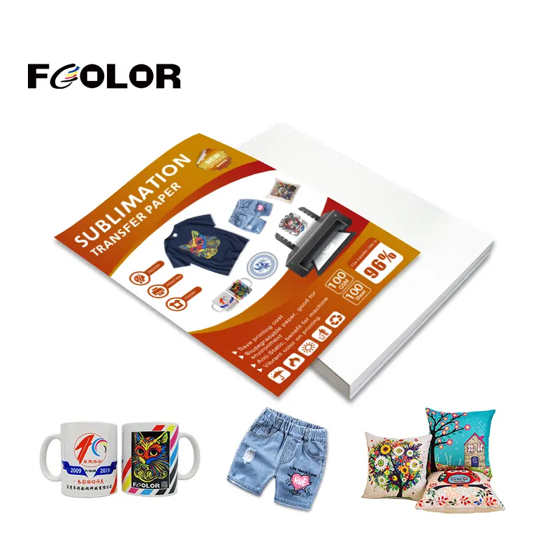 Fcolor Bán Trực Tiếp Từ Nhà Máy Giấy Thăng Hoa Chuyển Nhiệt Cỡ A4 Cho Vải Polyester