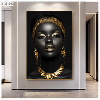 Arte de Pared Nórdico de Belleza Femenina Negra, Decoración para Sala de Estar, Impresiones HD de Mujeres Africanas, Pósters, Cuadros, Figuras Decorativas