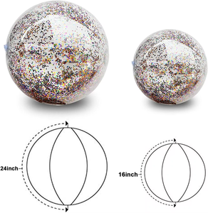 Ballons <span class=keywords><strong>de</strong></span> plage gonflables personnalisés <span class=keywords><strong>de</strong></span> 16 pouces et 24 pouces avec paillettes, jouets <span class=keywords><strong>de</strong></span> plage gonflables pour adultes et enfants, jeux <span class=keywords><strong>de</strong></span> piscine d'été - Product Image 6