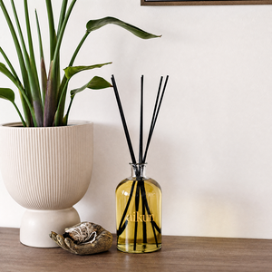 Aikun Low MOQ Fast Response 1000ml Clear Round Glass Gold Printed Logo <b>Reed</b> <b>Diffuser</b> Set Cream Box Custom Lasting Scent for Shop - Product Image 2