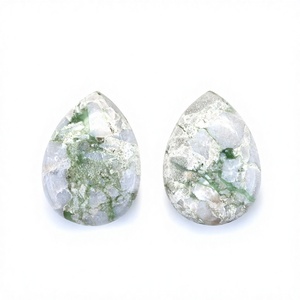 Nouveauté : Cabochon en or 14 carats fait main, 12x16mm, Variscite rose naturelle, pierre précieuse en forme de poire, qualité supérieure, poli à la main, pour bijoux - Product Image 1