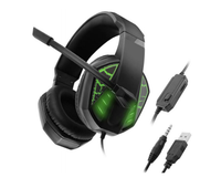 USB/3.5Mm Stereo PS4 PC Satu Game Headset Headphone dengan Mic LED Light untuk PS4 Gaming Headset