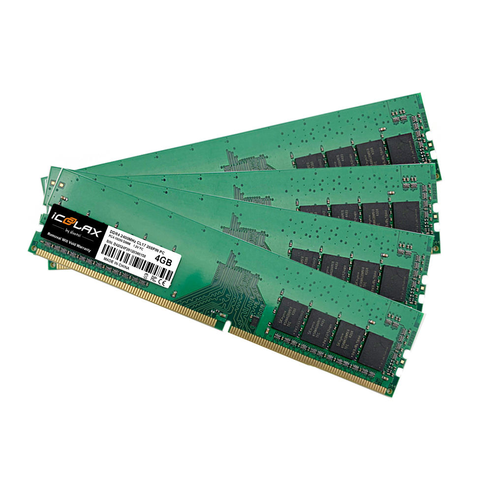 ICOOLAX Wholesale Ram Desktop Factory Supply Best Price Memory Ram Original  Chips Work for Computer DDR4 4GB 2400mhz Desktop