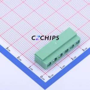 DB126V-5.0-6P-GN-P Screw Terminal Block Through hole Component (THT),P=5mm Connector 1x6P 5mm Green Through Hole - Product Image 1