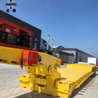 Remorque surbaissée pour machines à chargement, à collier hydraulique, à double essieu, 24 tonnes