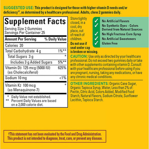 GMP-gecertificeerde vitamine D3 K2 gummies - 25 porties, geen synthetische kleurstoffen, voor de gezondheid van volwassenen - Product Image 4