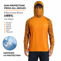 Camiseta con Capucha y Protección UV para Hombre, UPF 50, con Tela Transpirable y Máscara de Cobertura Total para Pesca y Aventuras, Diseño Personalizado