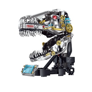 EPT 916 pièces Kit de construction Crâne de T-Rex mécanique avec moteur, lumière, son et brume, Modèle de dinosaure Steampunk à monter pour adolescents et adultes - Product Image 1