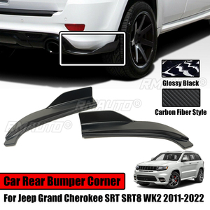 ดิฟฟิวเซอร์กันชนหลังรถยนต์ 2 ชิ้น สำหรับ Jeep Grand Cherokee SRT SRT8 WK2 ปี 2011-2022 สีดำเงา พร้อมสปลิตเตอร์และสปอยเลอร์ - Product Image 1
