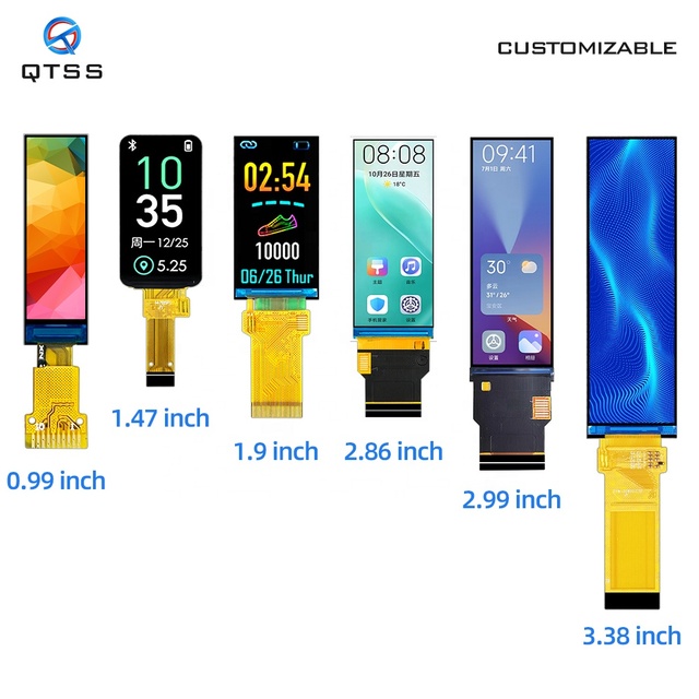 0.99-3.38 Inch IPS TFT LCD Bar-shaped Vertical Rectangular Display Module SPI RGB MCU MIPI CTP Capacitive Touch Panel Screen
